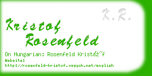 kristof rosenfeld business card